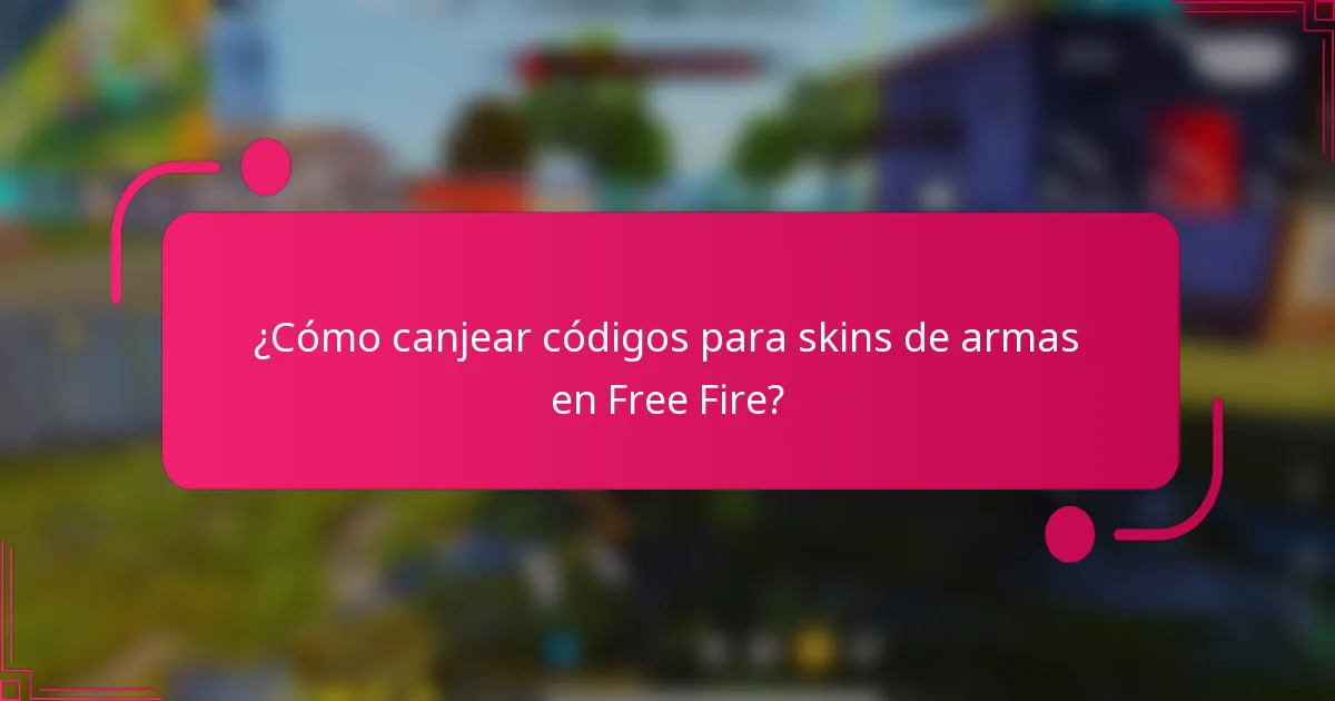 ¿Cómo canjear códigos para skins de armas en Free Fire?