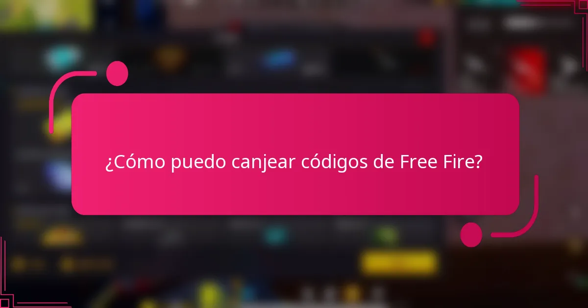 ¿Cómo puedo canjear códigos de Free Fire?