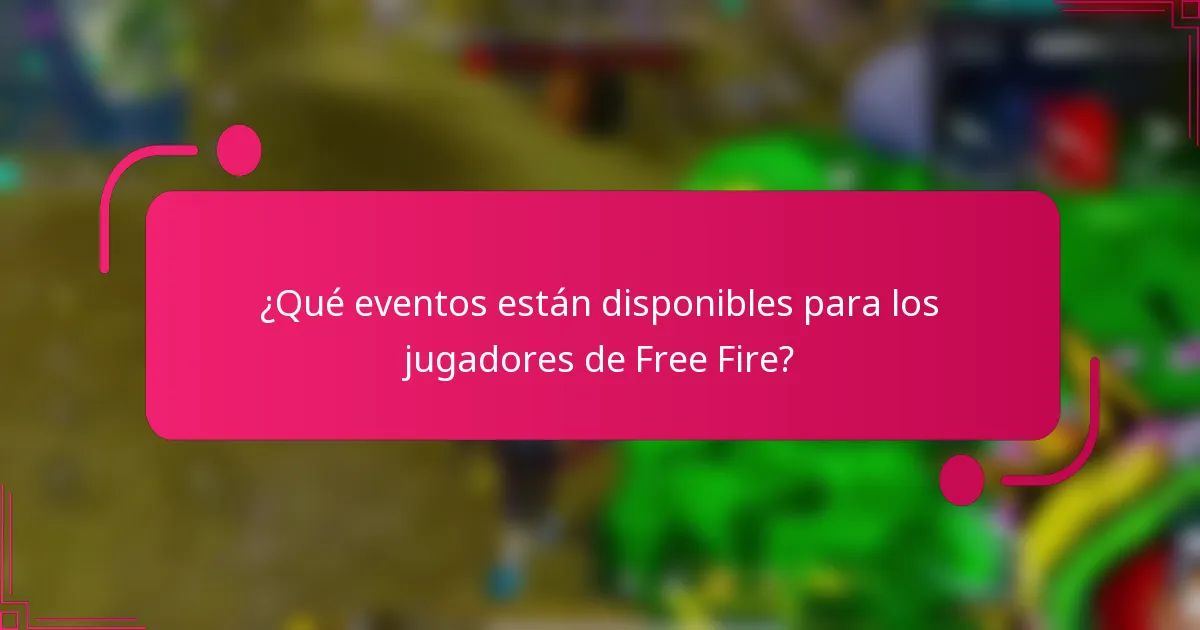 ¿Qué eventos están disponibles para los jugadores de Free Fire?